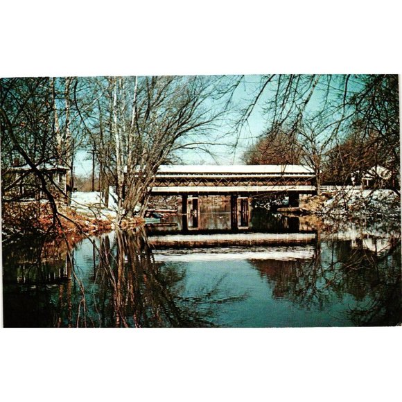 Trumbull County Covered Bridge Ohio Postcard Travel Souvenir Unposted Vintage - Picture 1 of 2